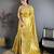 mustard color kanjivaram silk blend flower zari woven saree with blouse