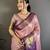 pink color kanjivaram silk blend flower zari woven saree with blouse