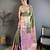 mehendi color kanjivaram silk blend flower zari woven saree with blouse
