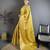 mustard color kanjivaram silk blend flower zari woven saree with blouse