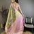 mehendi color kanjivaram silk blend flower zari woven saree with blouse