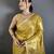 mustard color kanjivaram silk blend flower zari woven saree with blouse