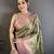 mehendi color kanjivaram silk blend flower zari woven saree with blouse
