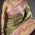 mehendi color kanjivaram silk blend flower zari woven saree with blouse