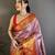 levender color kanjivaram silk blend flower zari woven saree with blouse