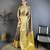 black -yellow color kanjivaram silk blend flower zari woven saree with blouse