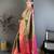 black -pink color kanjivaram silk blend flower zari woven saree with blouse
