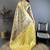 black -yellow color kanjivaram silk blend flower zari woven saree with blouse