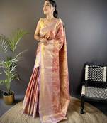 red color kanjivaram silk blend jacquard zari woven sarees