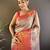 sky blue color kanjivaram silk blend jacquard zari woven sarees