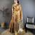 orange color kanjivaram silk blend flower zari woven saree with blouse