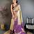 chiku-blue color kanchipuram silk blend flower zari woven saree with blouse