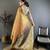 orange color kanjivaram silk blend flower zari woven saree with blouse