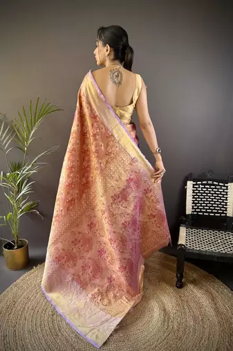 red color kanjivaram silk blend jacquard zari woven sarees