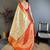 chiku-red color kanchipuram silk blend flower zari woven saree with blouse