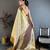 chiku-brown color kanchipuram silk blend flower zari woven saree with blouse