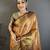orange color kanjivaram silk blend flower zari woven saree with blouse