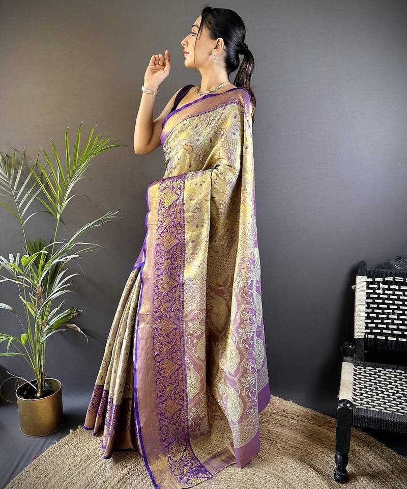 pista color kanjivaram silk blend jacquard zari woven sarees