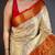 chiku-red color kanchipuram silk blend flower zari woven saree with blouse
