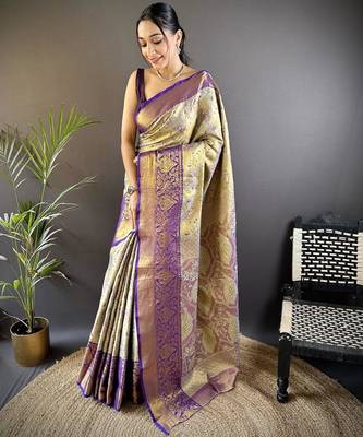 pista color kanjivaram silk blend jacquard zari woven sarees 2