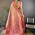 pink color kanjivaram silk blend jacquard zari woven sarees
