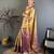 yellow color kanjivaram silk blend zari weaving saree with blouse 