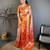 red color kanjivaram silk blend zari weaving saree with blouse 