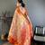 red color kanjivaram silk blend zari weaving saree with blouse 