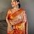 red color kanjivaram silk blend zari weaving saree with blouse 