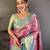 rani pink color kanjivaram silk blend zari weaving saree with blouse 