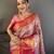 pink color kanjivaram silk blend zari weaving saree with blouse 