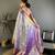blue color kanjivaram silk blend zari weaving saree with blouse 