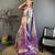 blue color kanjivaram silk blend zari weaving saree with blouse 