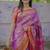 purple color kanjivaram silk blend zari woven wedding saree with blouse