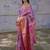 purple color kanjivaram silk blend zari woven wedding saree with blouse
