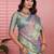 skyblue color kanchipuram silk blend zari weaving saree with blouse piece