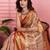red color kanchipuram silk blend zari weaving saree with blouse piece