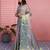 skyblue color kanchipuram silk blend zari weaving saree with blouse piece