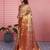 red color kanchipuram silk blend zari weaving saree with blouse piece