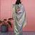 skyblue color kanchipuram silk blend zari weaving saree with blouse piece