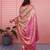 pink color kanchipuram silk blend zari weaving saree with blouse piece