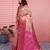 pink color kanchipuram silk blend zari weaving saree with blouse piece