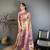 mustard color kanjivaram silk blend zari weaving saree with blouse 