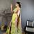 green color kanjivaram silk blend zari weaving saree with blouse 