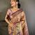 mustard color kanjivaram silk blend zari weaving saree with blouse 