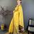 yellow color muga cotton blend woven motif saree with blouse
