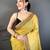 yellow color muga cotton blend woven motif saree with blouse