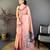 pink color muga cotton blend woven motif saree with blouse