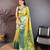 yellow color kanjivaram silk blend zari woven saree with blouse