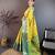 yellow color kanjivaram silk blend zari woven saree with blouse